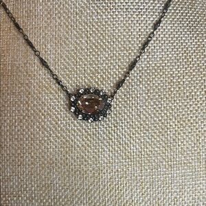 Sorrelli Pendant Necklace Amber Stone